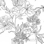 Walls Need Love Sketch Removable 5' x 20" Floral Wallpaper WANL3157