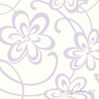York Wallcoverings Growing Up Kids Large Floral with Scrolls Removable 27' x 27" Wallpaper Roll DOQ2345