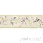 Brewster Home Fashions Borders by Chesapeake Betty Tearose Acanthus Trail 15' x 6" Floral 3D Embossed Border Wallpaper BZH3469