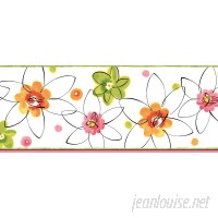 Brewster Home Fashions Borders by Chesapeake Butterbean Crazy Daisies Toss 15' x 9" Floral Border Wallpaper BZH3484