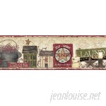 Brewster Home Fashions Borders by Chesapeake Laundress Fun Signs Portrait 15' x 6.8" Scenic 3D Embossed Border Wallpaper BZH3408