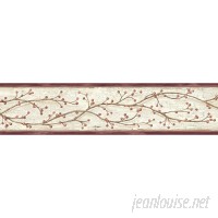 Brewster Home Fashions Borders by Chesapeake Pennsylvania Winterberry Branches Trail 15' x 4.25 Floral 3D Embossed Border Wallpaper BZH3351