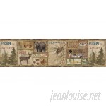 Brewster Home Fashions Echo Lake Lodge Attitash Deer Camp 15' x 6" Wildlife Border Wallpaper BZH5171