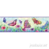 Brewster Home Fashions Hide and Seek Ava Swoosh 15' x 6" Butterfly 3D Embossed Border Wallpaper BZH5035