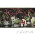 Brewster Home Fashions Pure Country Frema Still Life 15' x 7" Floral 3D Embossed Border Wallpaper BZH3541