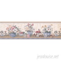 RetroArt Flowers in Pots Floral 15' x 7'' Wallpaper Border REAT1024