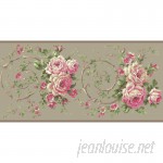 York Wallcoverings Casabella II Rose Floral and Botanical 15' L x 10" W Wallpaper Border WHW2496