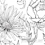 Brayden Studio Malbon Botanical Garden Hand Drawn Flowers Art 4 Piece Peel and Stick Wallpaper Panel BYST8509