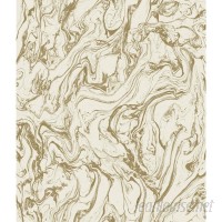 Mercer41 Roddy Marble 16.5' L x 20.5 W Scroll Peel and Stick Wallpaper Roll MCRF4918