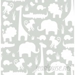 WallPops! Its A Jungle In Here Peel And Stick 18' x 20.5" Wildlife Foiled Wallpaper WPP1801