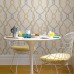 WallPops! Nu 18' x 20.5 Sausalito Taupe / Yellow Peel and Stick Wallpaper WPP2161