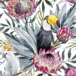Walls Need Love Sir Toucan Removable 5' x 20" Floral Wallpaper WANL2906