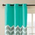 Ebern Designs Gilkes Chevron Room Darkening Grommet Curtain Panels EBRD5178