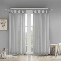 House of Hampton Mysliwiec Floral Twist Solid Semi-Sheer Tab Top Single Curtain Panel HMPT3546