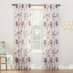 No. 918 Keisha Nature/Floral Sheer Rod Pocket Single Curtain Panel LCTN1086