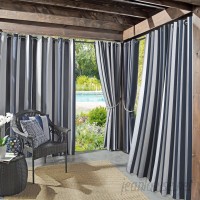 Sun Zero Outdoors Valencia UV Protectant Cabana Stripe Grommet Single Curtain Panel TDCP1000
