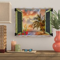 Bay Isle Home 'Tropical Window to Paradise IV' Graphic Art Print on Wrapped Canvas BYIL5139