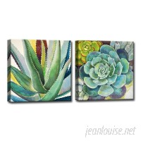 Bungalow Rose 'Brilliant Succulents I/II' 2 Piece Painting Print on Wrapped Canvast Set BGLS1104