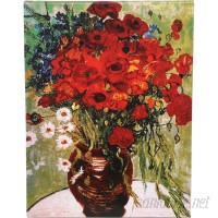 Charlton Home 'Daisies Poppies' by Vincent Van Gogh Painting Print on Wrapped Canvas CHRH7153