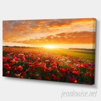 DesignArt 'Beautiful Poppy Field at Sunset' Photographic Print on Wrapped Canvas AMIC4427