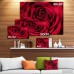 DesignArt Red Rose Petals with Rain Droplets Floral Photographic Print on Wrapped Canvas ESIG9440