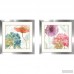 Latitude Run 'Rainbow Seeds Flowers IV' 2 Piece Framed Watercolor Painting Print Set LTTN3609