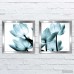 Latitude Run 'Translucent Tulips II Sq Aqua Crop' 2 Piece Framed Graphic Art Print Set LTTN3520