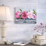 One Allium Way Row of Peonies II Painting Print on Wrapped Canvas OAWY5639