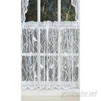 One Allium Way Prevatte Bird Song Sheer Lace Tier Pair Kitchen Curtain ONAW4951