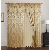 Bloomsbury Market Hovey Jacquard Double Nature/Floral Room Darkening Thermal Rod Pocket Single Curtain Panel BLMS3807