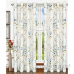 Ellis Curtain Chatsworth Lined Top Nature / Floral Semi-Sheer Grommet Single Curtain Panel EQK1721