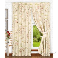 Ellis Curtain Chatsworth Tailored Nature / Floral Semi-Sheer Rod Pocket Curtain Panels EQK1720