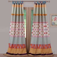 Greenland Home Fashions Thalia Striped Sheer Tab Top Curtain Panels GHF2827