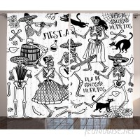 East Urban Home Dead Dancers Decorations Graphic and Text Room Darkening Rod Pocket Curtain Panels ESTN1683