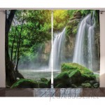 East Urban Home Waterfall Decor Graphic Print Room Darkening Rod Pocket Curtain Panels ESTN2409