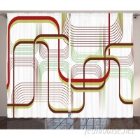 Latitude Run Boler Modern Graphic Print and Text Semi-Sheer Rod Pocket Curtain Panels LRUN2852