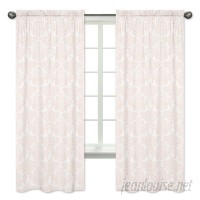 Sweet Jojo Designs Amelia Damask Semi-Sheer Rod pocket Curtain Panels JJD6330