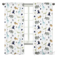 Sweet Jojo Designs Mod Jungle Wildlife Rod Pocket Window Curtain Panels JJD7158