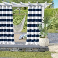 The Twillery Co. Hamilton Striped Outdoor Grommet Curtain Panels CHMB1527