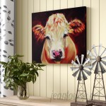 August Grove Cow Painting Print on Canvas AGGR1256