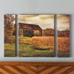 August Grove Ryegate Old Barn on Rainy Day 3 Piece Painting Print on Wrapped Canvas Set ATGR2511