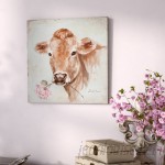 Lark Manor 'Cow with Rose' Print LRKM2824
