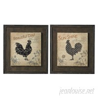 Laurel Foundry Modern Farmhouse Rooster 2 Piece Framed Graphic Art Set LRFY2781
