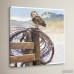 Loon Peak Owl on Rusty Fence Painting Print on Wrapped Canvas LOON5386
