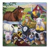 Trademark Art 'Farm Friends' by Jenny Newland Graphic Art on Wrapped Canvas HYT53123