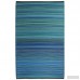 Beachcrest Home Marianne Turquoise/Moss Green Stripe Indoor/Outdoor Area Rug BCHH8830