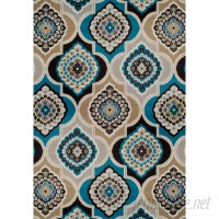 Bungalow Rose Bever Panal and Diamonds Foyer Gray/Blue Indoor/Outdoor Area Rug BGRS7155