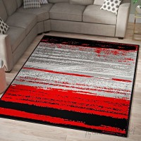 Ebern Designs Grieco Contemporary Red/Black Indoor/Outdoor Area Rug EBDG4732
