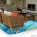 Highland Dunes Coeymans Underwater Blue Coral and Starfish Indoor/Outdoor Area Rug HLDS3526