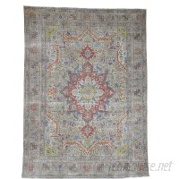 Astoria Grand One-of-a-Kind Saltzman Painted Vintage Hand-Knotted Silk Gray Area Rug ASTD1638